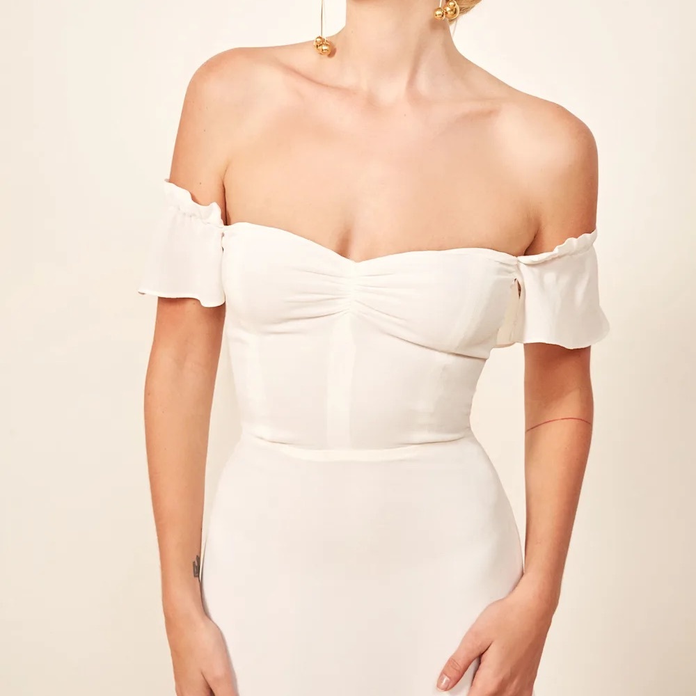 Reformation Butterfly Dress in Ivory - Picture 4 of 6